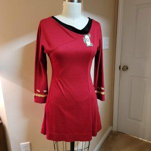 Custom Star Trek red minidress uniform costume dress OOAK